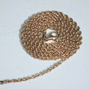 Vintage 10K Yellow Gold Rope Chain Necklace 18-3/8"